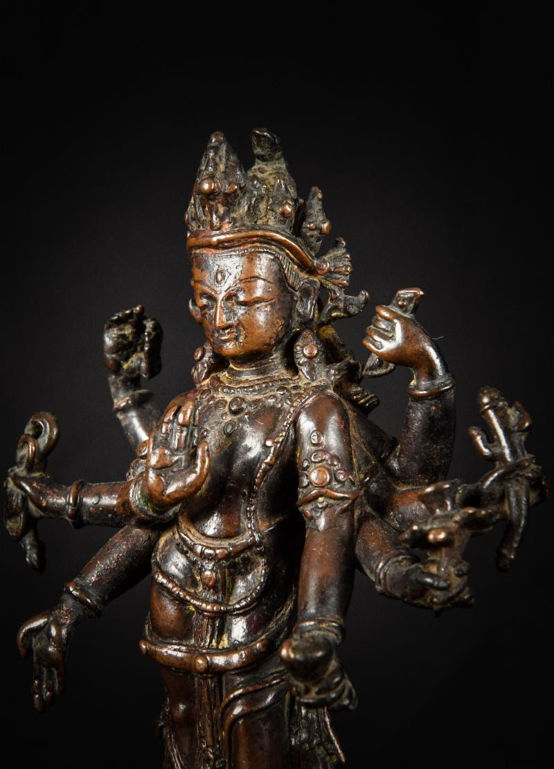 A Serene 15th century Nepalese sculpture of Amoghapasha