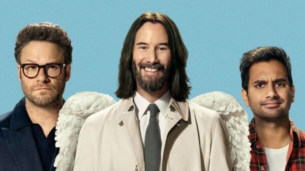 KEANU REEVES, AZIZ ANSARI, AND SETH ROGEN